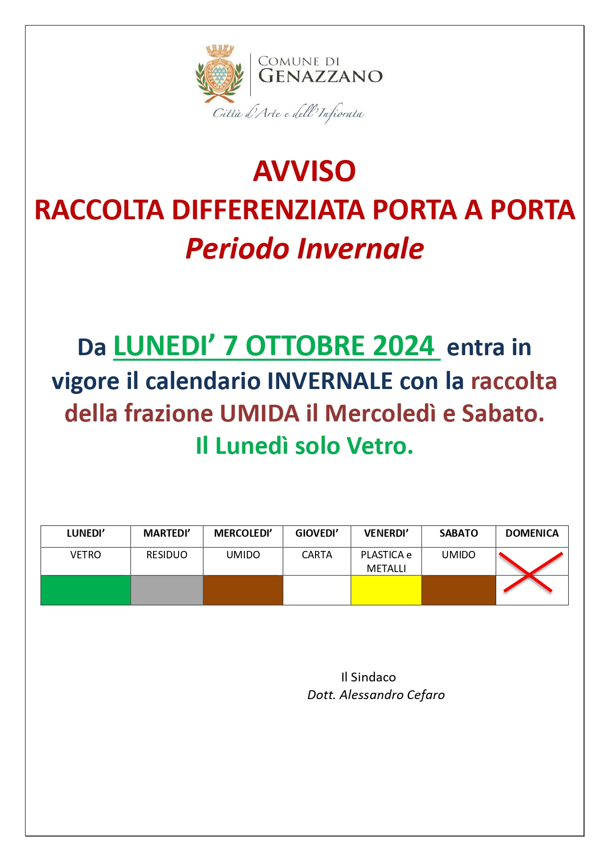 Raccolta differenziata porta a porta