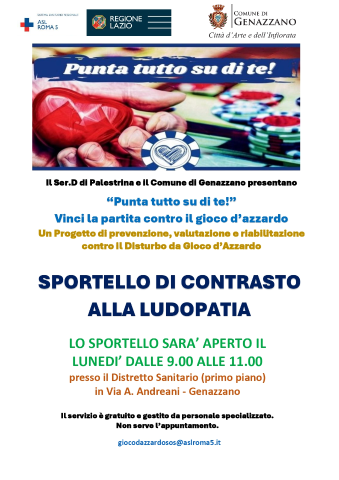 Apertura sportello di Contrasto alla Ludopatia